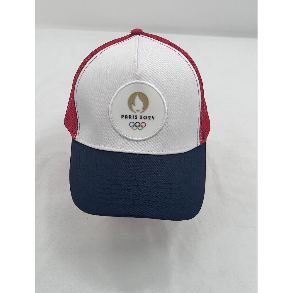 Official‎ Paris 2024 Olympics Logo Cap Hat Mesh SnapBack Red White Blue